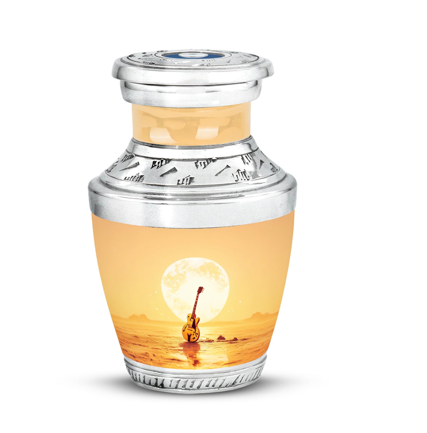 Personalized Guitar Cremation Urns - Tranquil Gold 10-inch, 200 cu in - Yatskia