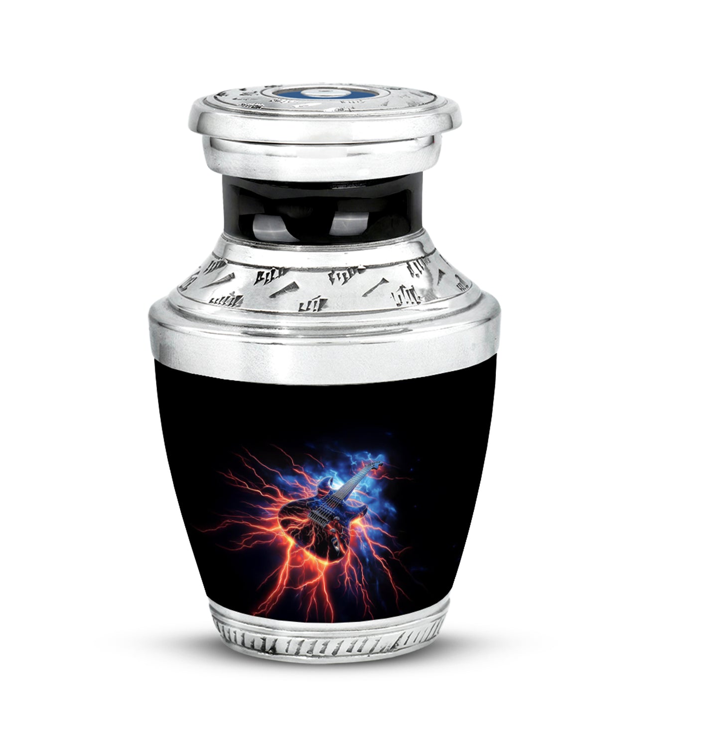 Hallowed Guitar Cremation Urns for Human Ashes - Black 10-inch - Yatskia