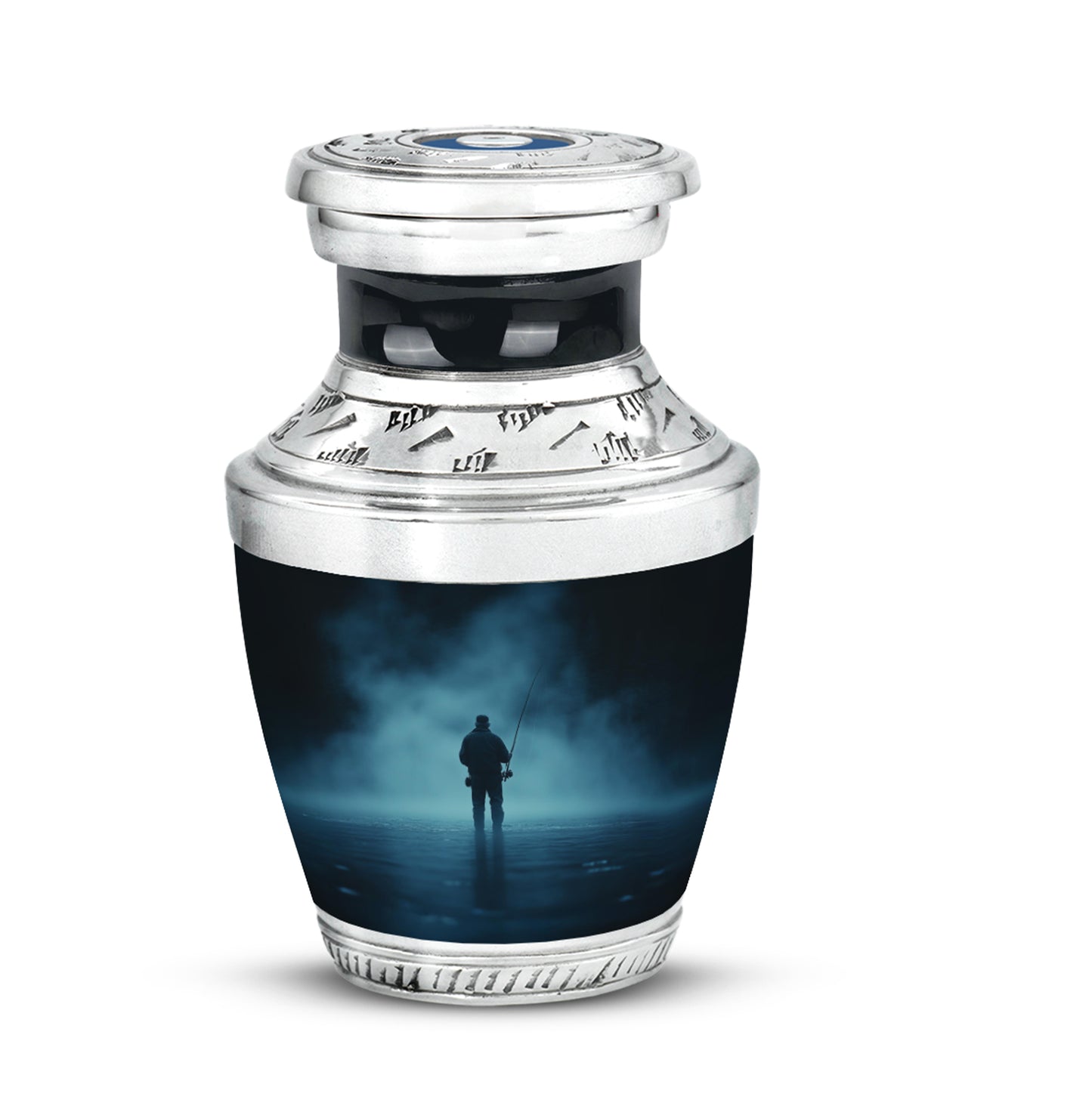 Blue Sacred Fishing Cremation Urns for Human Ashes - 10-inch, 200 cu in - Yatskia