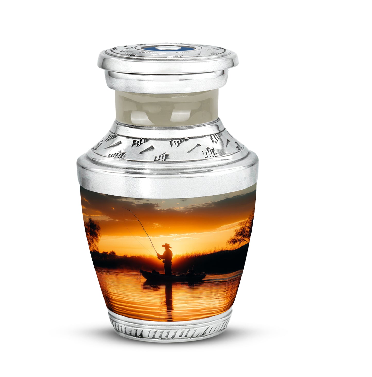 Personalized Elegant Fishing Cremation Urns - Gold 10-inch, 200 cu in - Yatskia