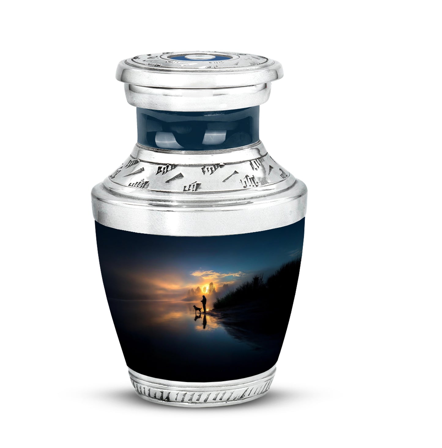 Blue Fishing Cremation Urns - Opulent Sanctuary 10-inch, 200 cu in - Yatskia
