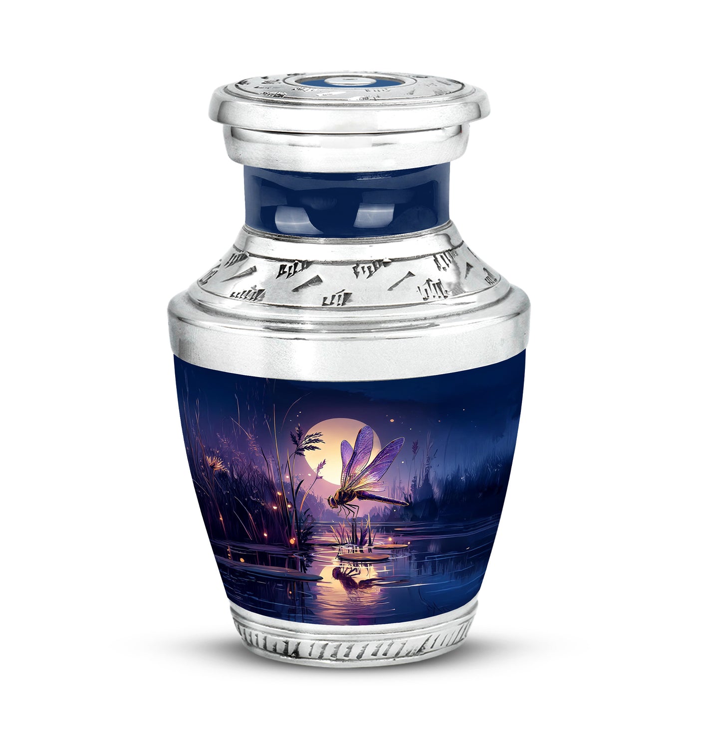 Regal Dragonfly Memorial Cremation Urns - Blue 10-inch, 200 cu in - Yatskia