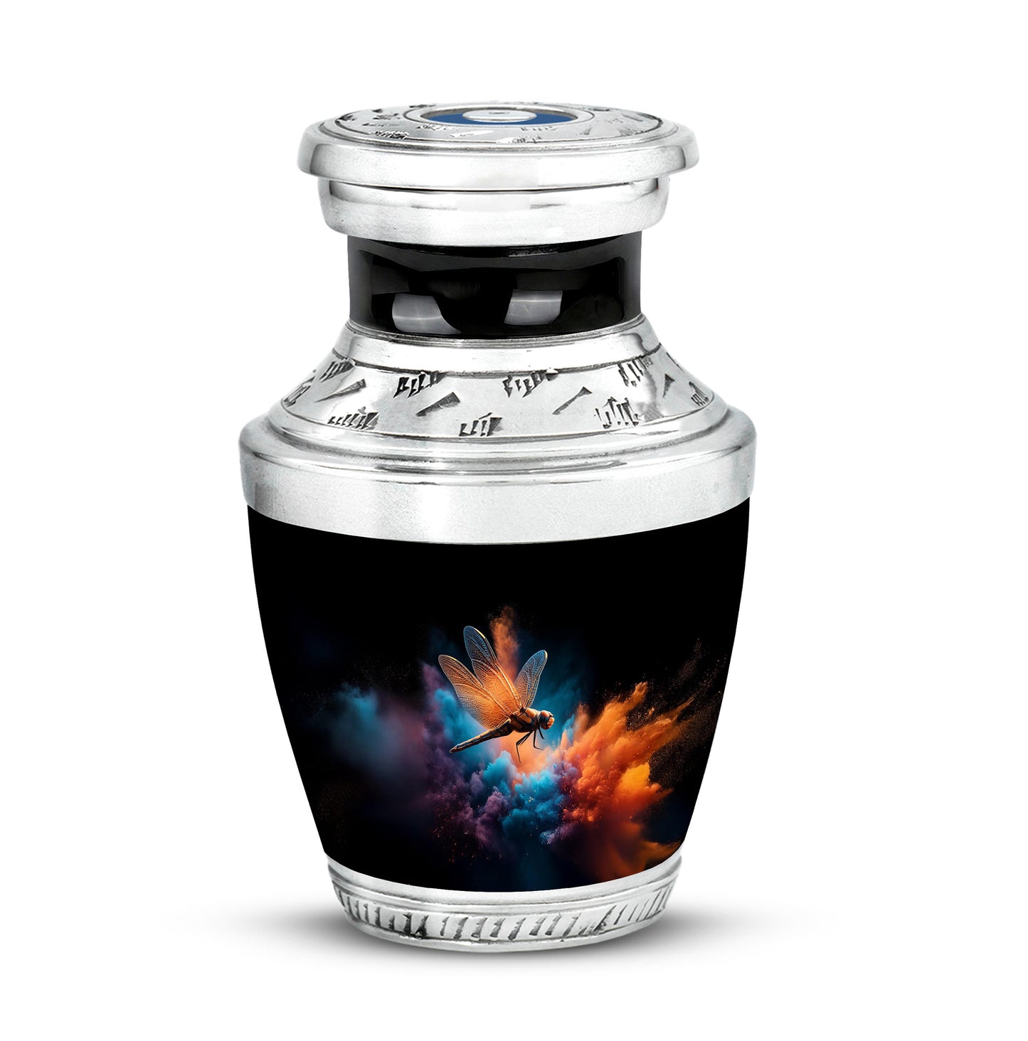 Blessed Dragonfly Cremation Urns for Human Ashes - Black 10-inch - Yatskia
