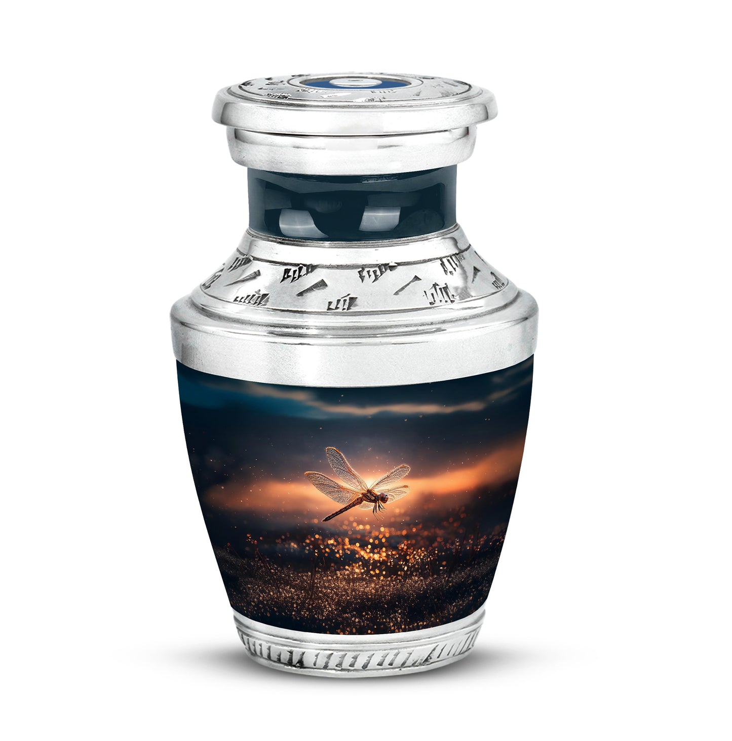 Personalized Blue Dragonfly Cremation Urns for Ashes - Transcendent 10-inch - Yatskia