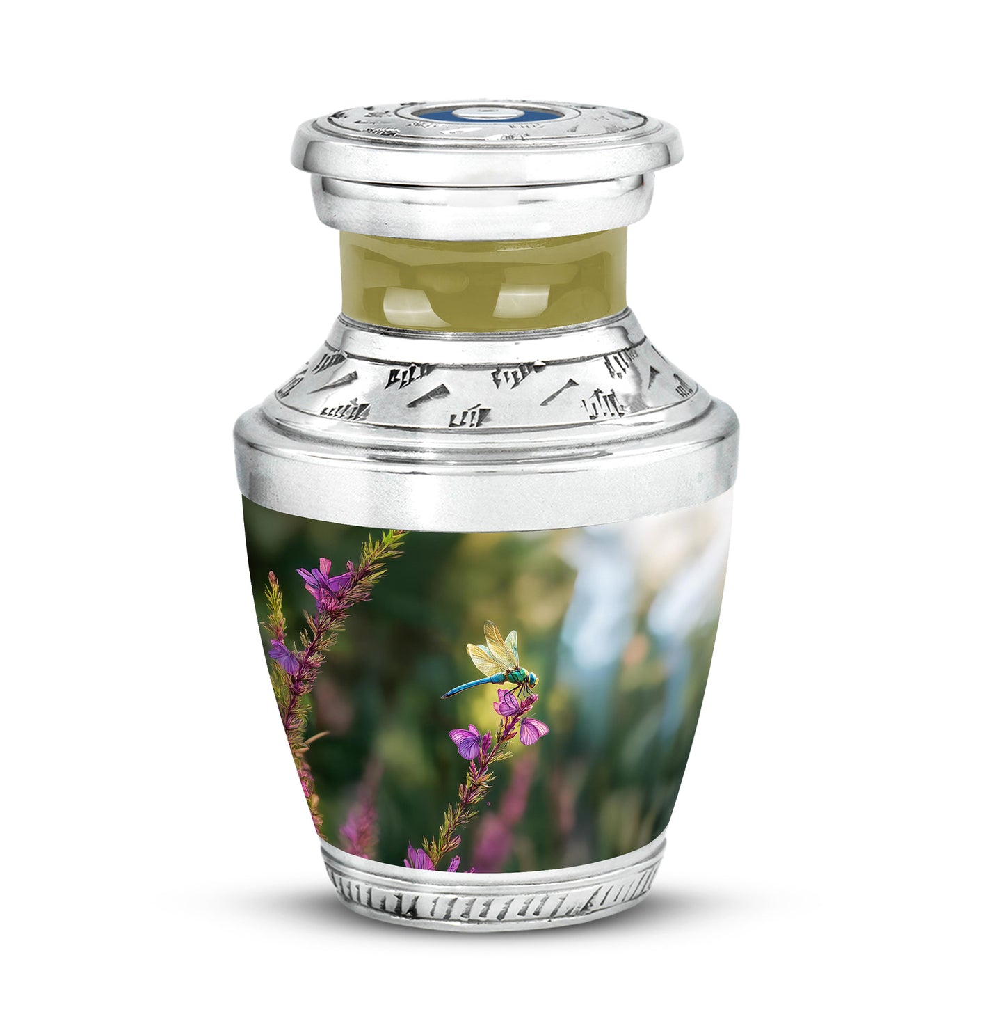 Illustrious Dragonfly Memorial Cremation Urns - Green 10-inch, 200 cu in - Yatskia