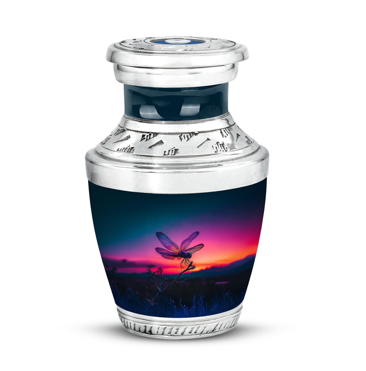 Timeless Blue Dragonfly Cremation Urn for Ashes - 10-inch, 200 cu in - Yatskia