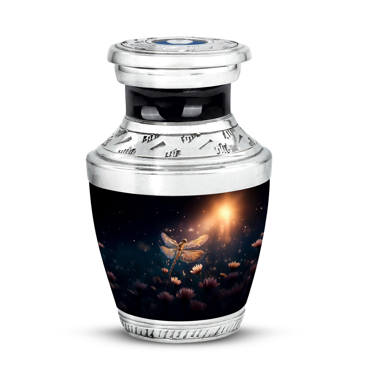 Personalized Magnificent Dragonfly Cremation Urns - Blue 10-inch, 200 cu in - Yatskia