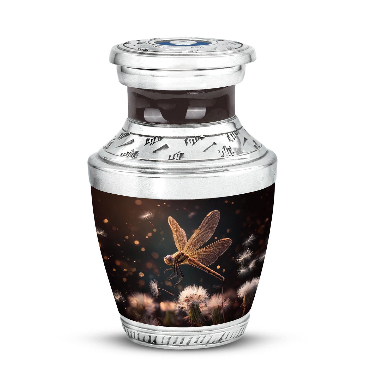 Radiant Dragonfly Memorial Cremation Urns - Black 10-inch, 200 cu in - Yatskia
