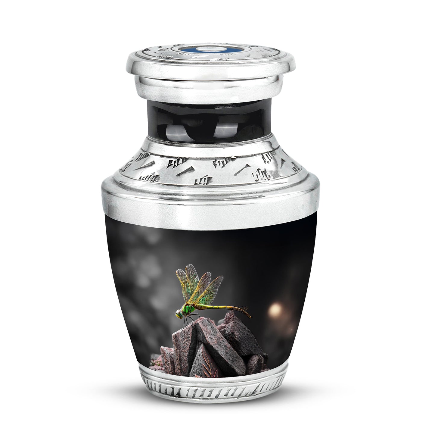 Personalized Eternal Dragonfly Cremation Urns - Black 10-inch, 200 cu in - Yatskia