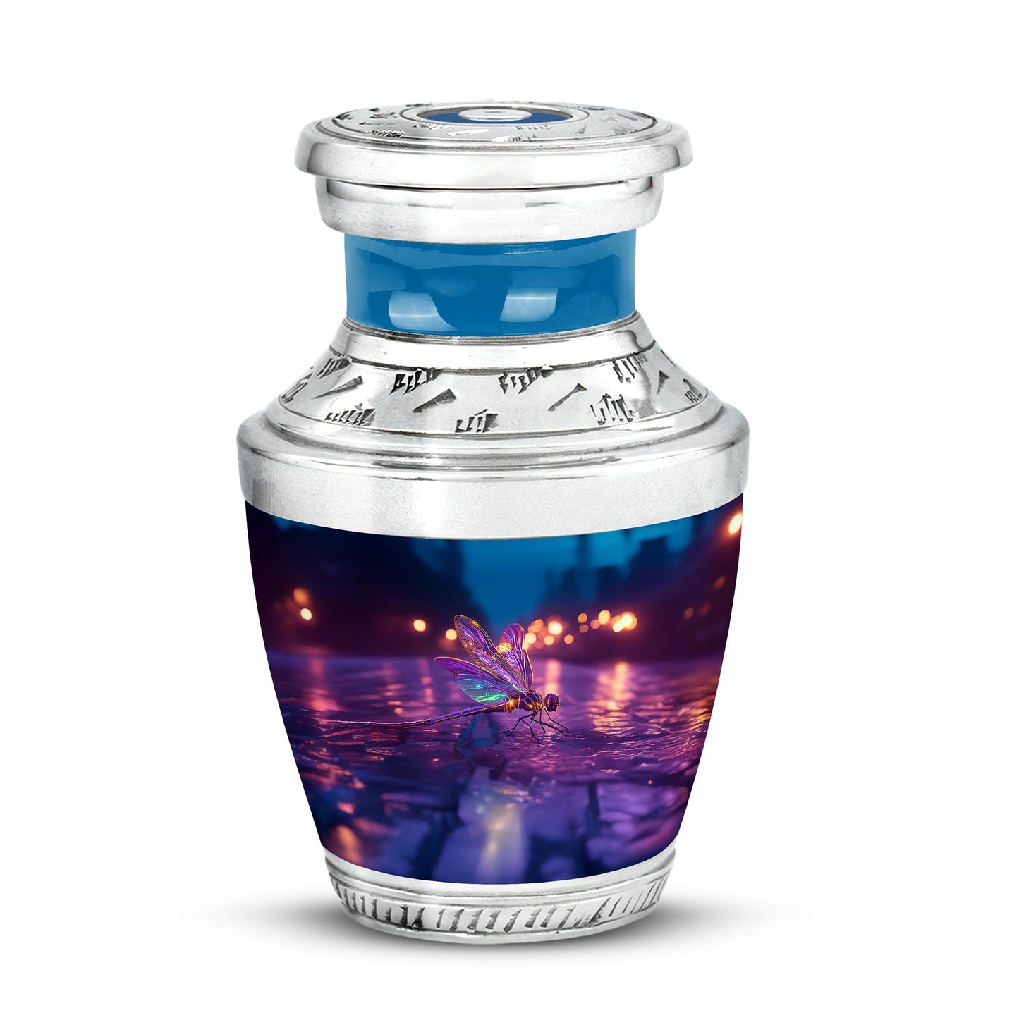 Personalized Blue Dragonfly Cremation Urns for Ashes - Majestic 10-inch - Yatskia