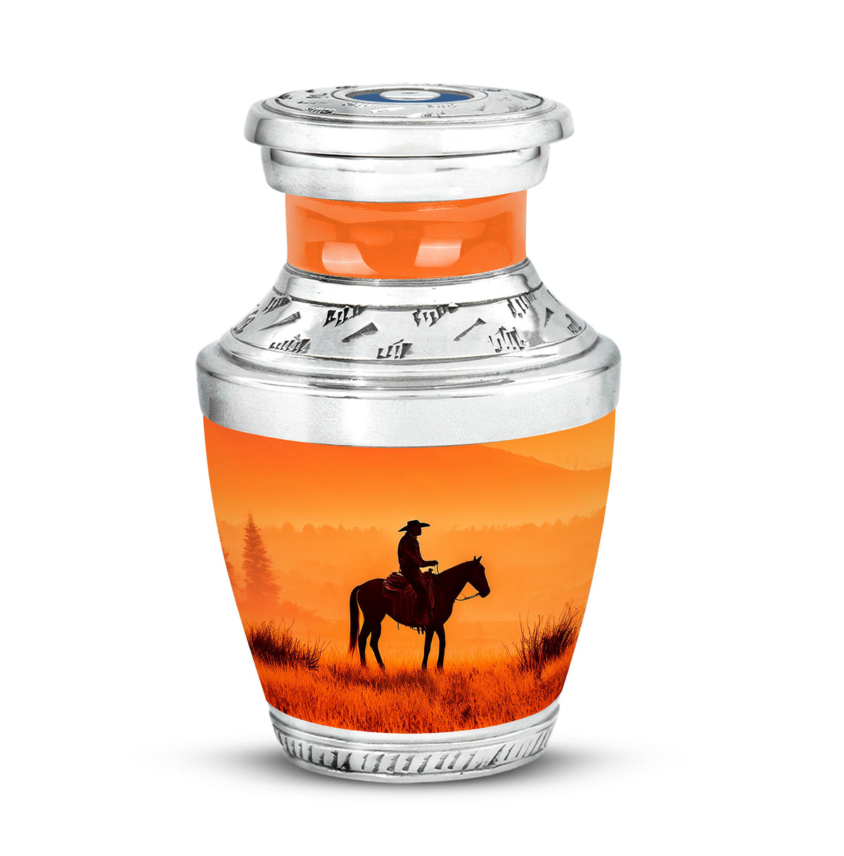 Gold Cowboy Benediction Cremation Urns for Human Ashes - Yatskia