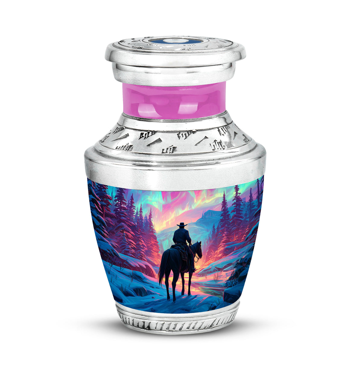 Personalized Pink Cowboy Cremation Urns for Ashes - Peaceful - Yatskia