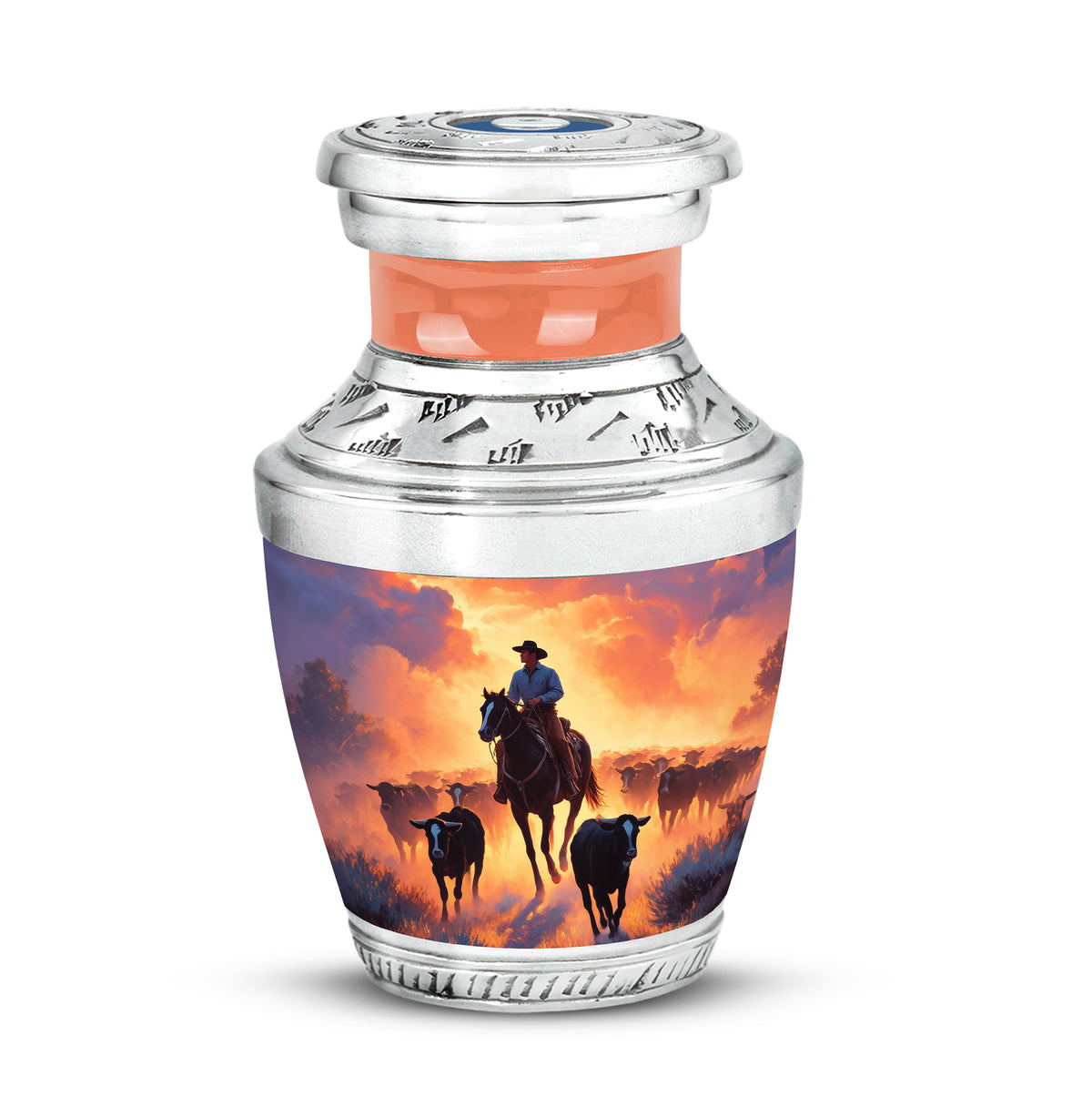 Dignified Purple Cowboy Cremation Urn for Ashes - Yatskia