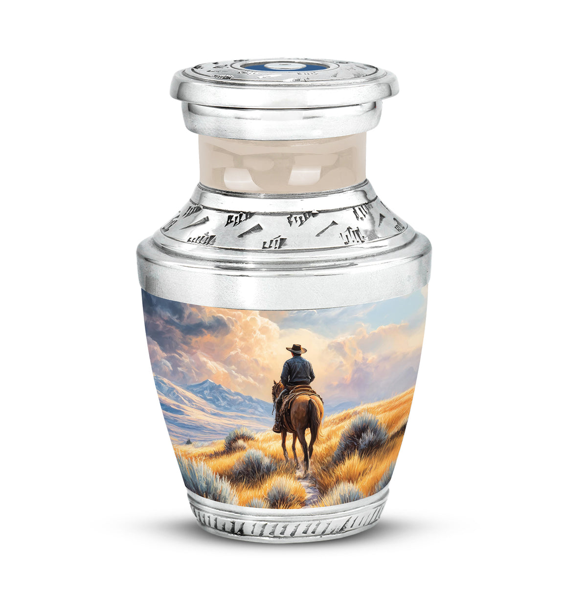 Gold Treasured Cowboy Cremation Urns for Human Ashes - Yatskia