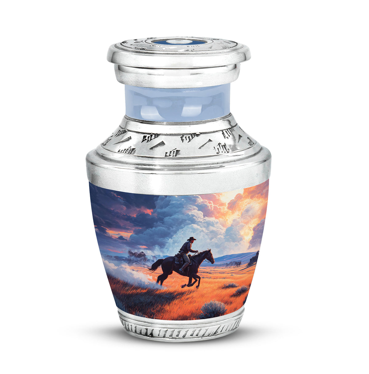 Divine Blue Cowboy Cremation Urn for Ashes - Yatskia