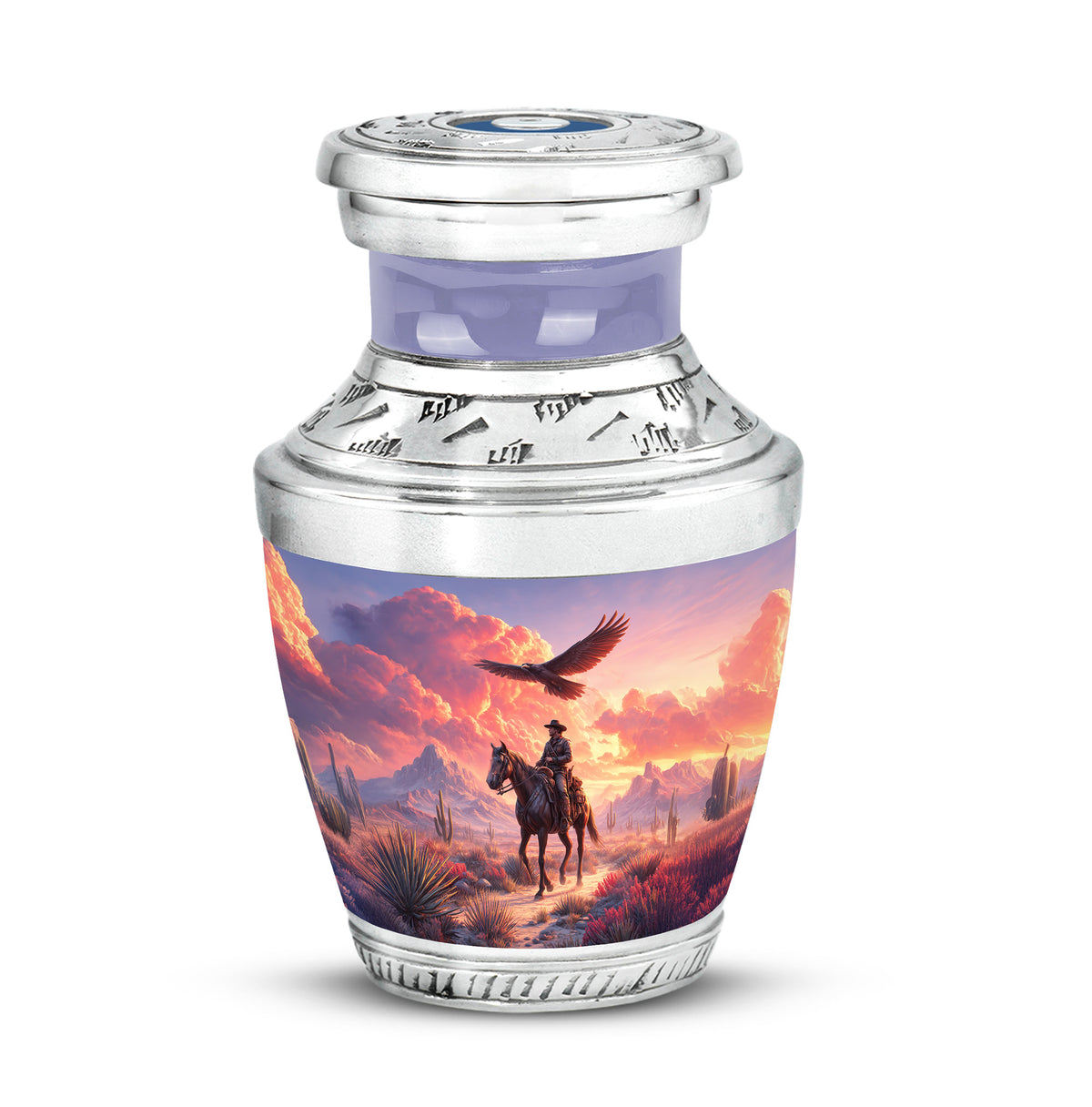 Personalized Cowboy Cremation Urns - Eminent Purple - Yatskia