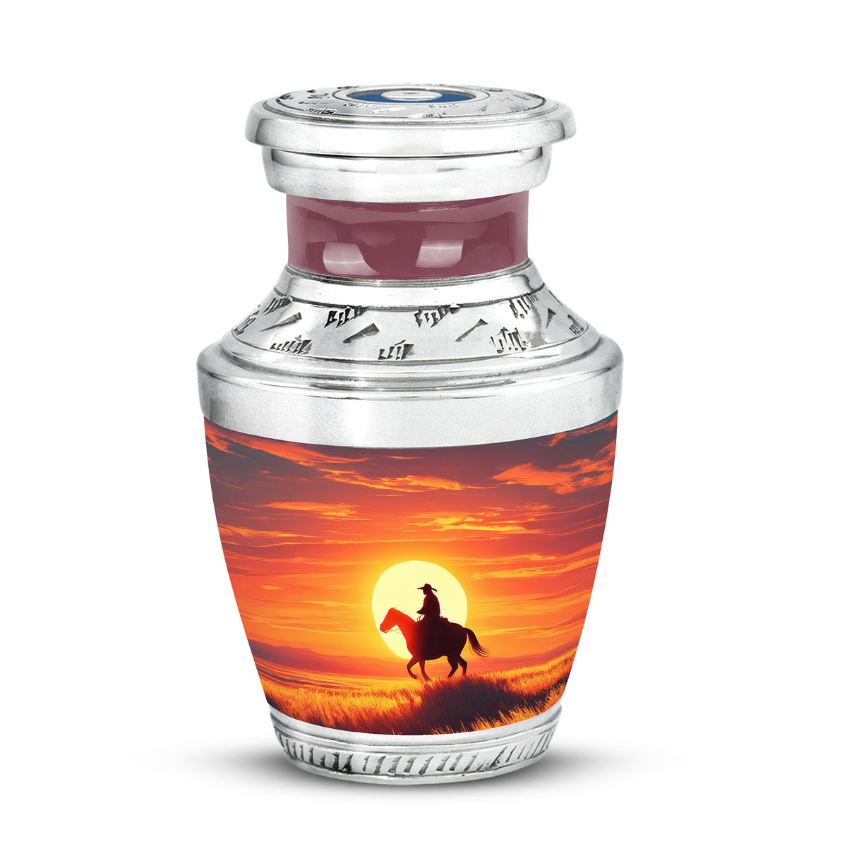 Radiant Cowboy Memorial Cremation Urns - Red - Yatskia