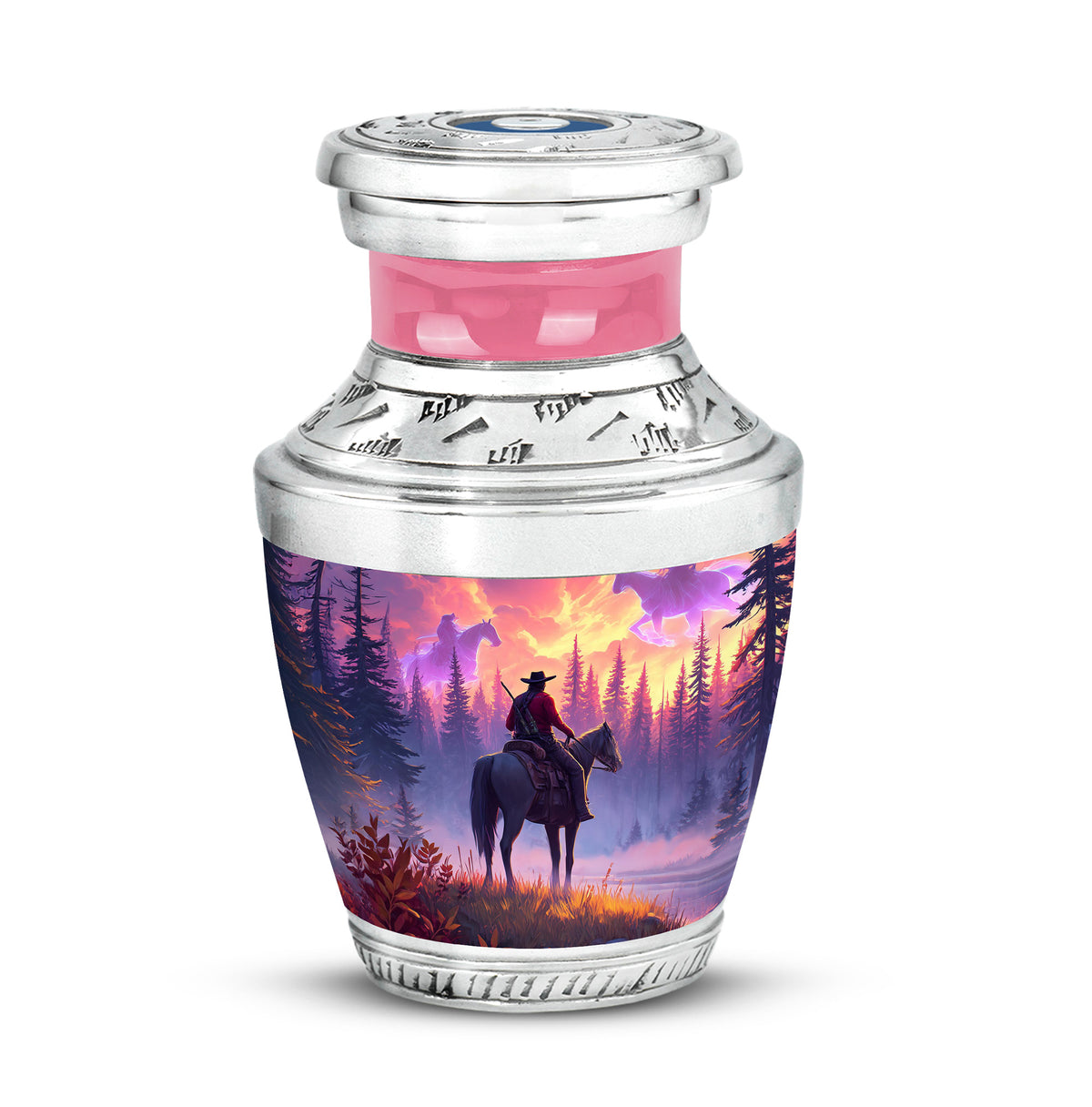 Red Treasured Cowboy Cremation Urns for Human Ashes - Yatskia