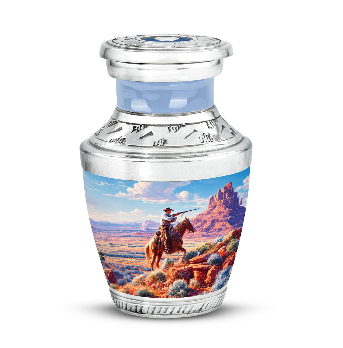 Blue Cowboy Remembrance Cremation Urns for Human Ashes - Yatskia