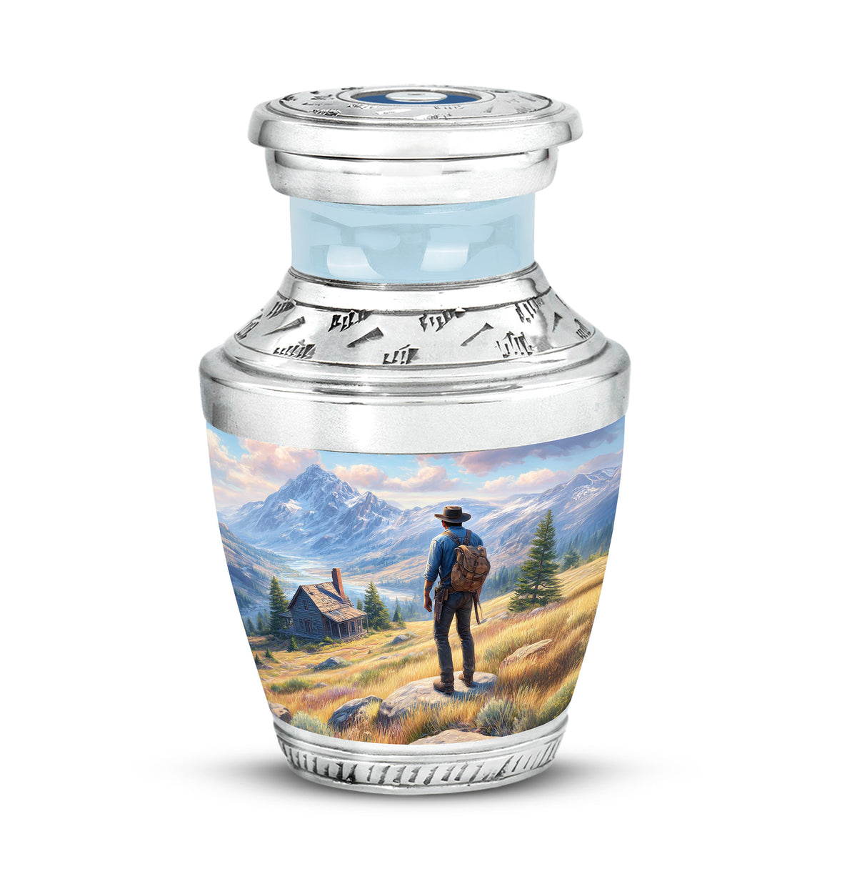 Inspiring Blue Cowboy Homage Urn for Human Ashes - Yatskia