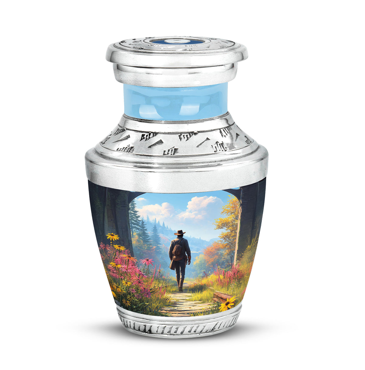 Remarkable Cowboy Memorial Cremation Urns - Blue - Yatskia