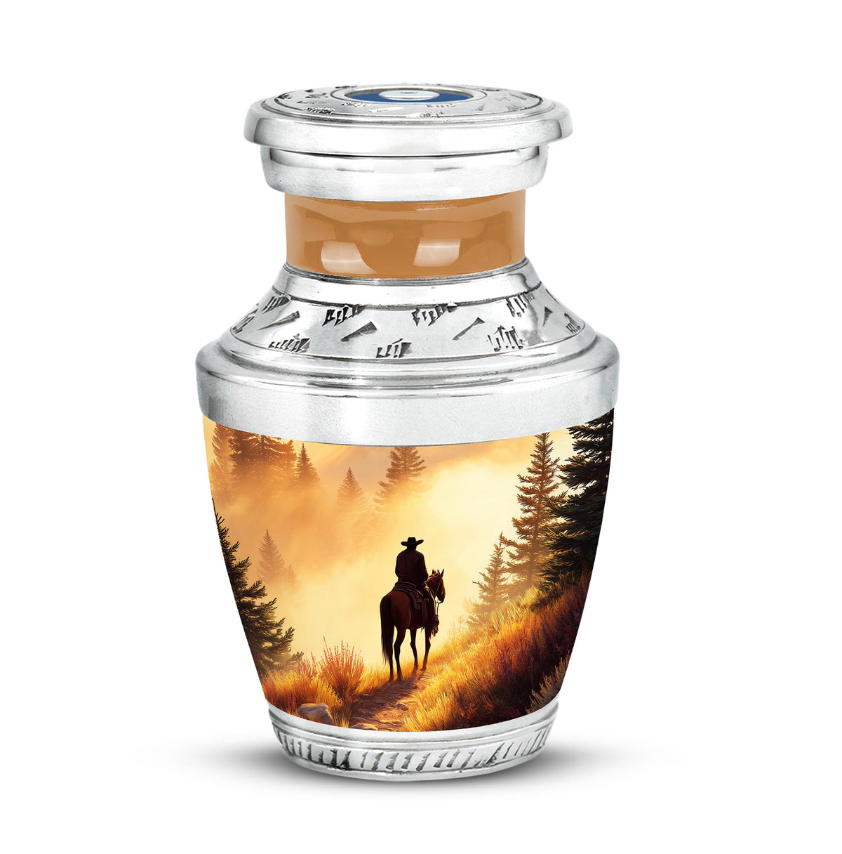 Harmonious Cowboy Cremation Urns for Human Ashes - Gold - Yatskia