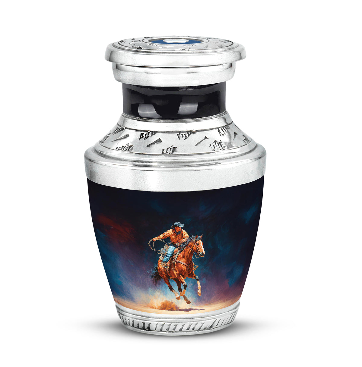 Black Sacred Cowboy Cremation Urns for Human Ashes - Yatskia
