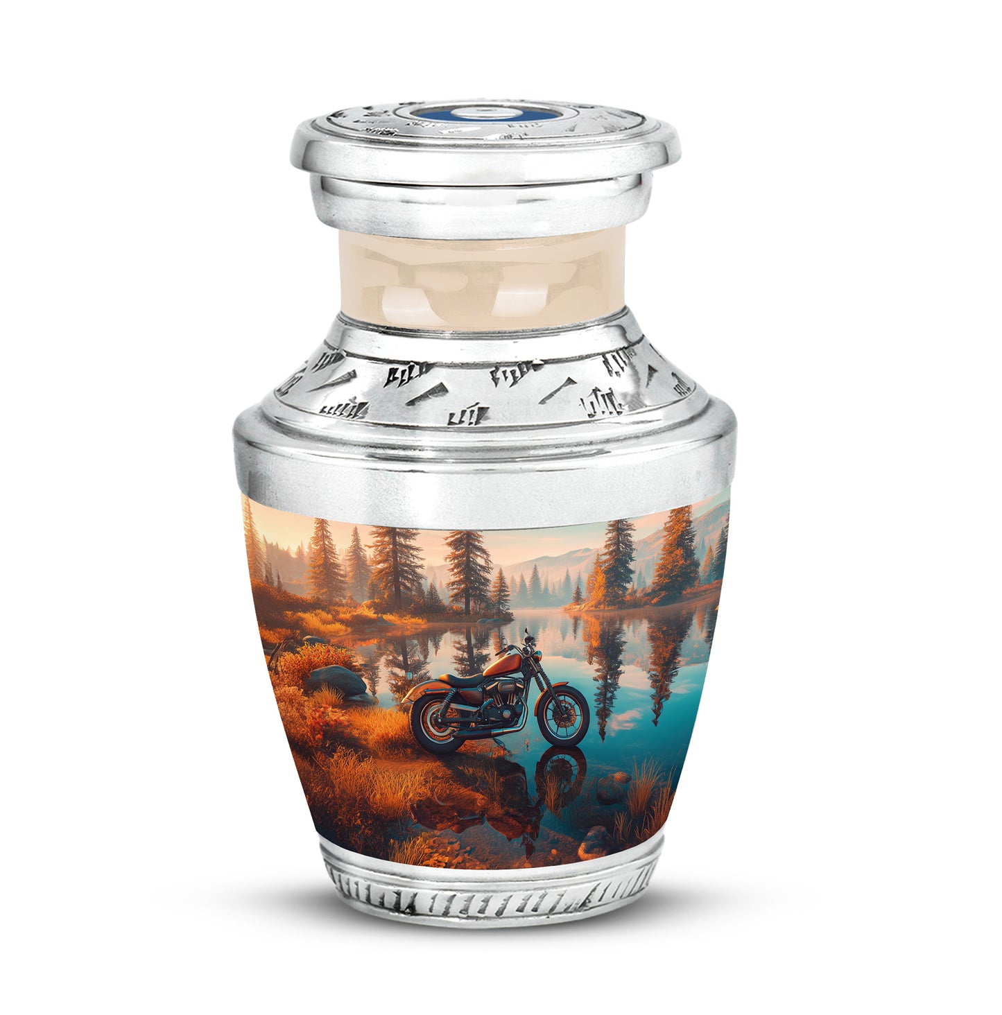Gold Beloved Bike Cremation Urns for Human Ashes - 10-inch, 200 cu in - Yatskia