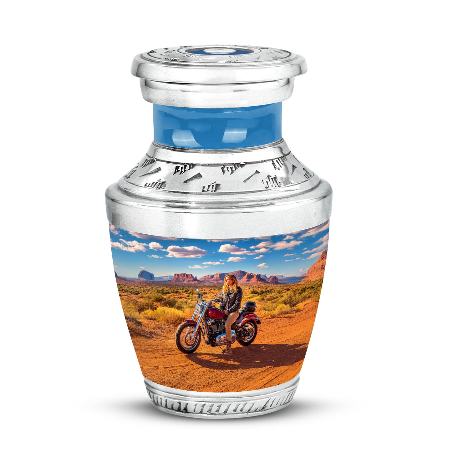 Harmonious Bike Cremation Urns for Human Ashes - Blue 10-inch - Yatskia