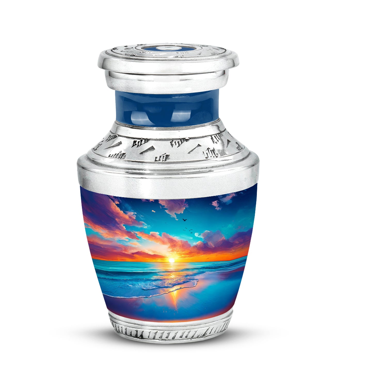 Blue Beach Sentinel Cremation Urns for Human Ashes - 10-inch, 200 cu in - Yatskia