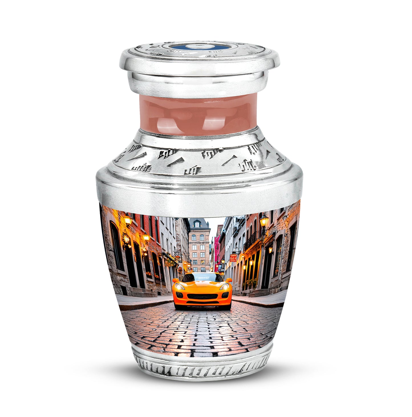 White Stately Car Cremation Urns for Human Ashes - Yatskia