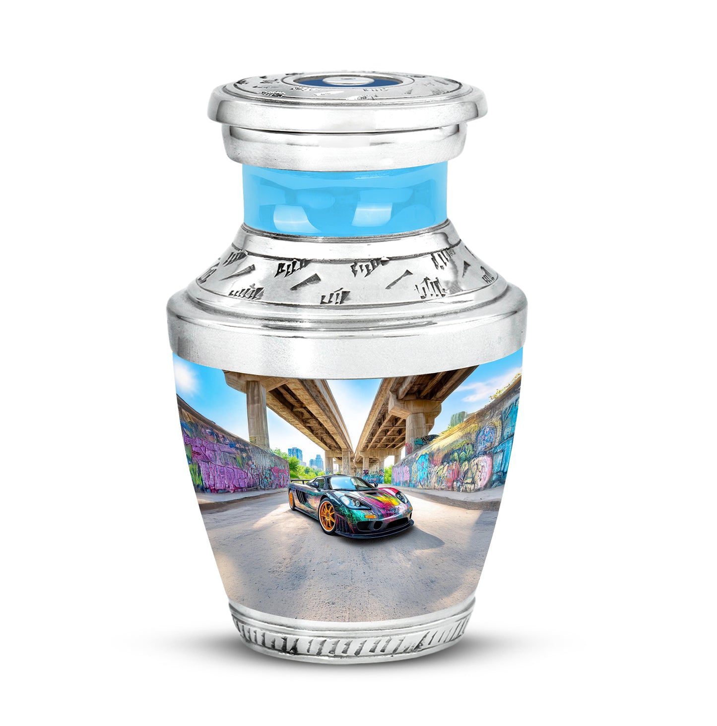 Blue Serene Car Memorial Urn for Ashes - Yatskia