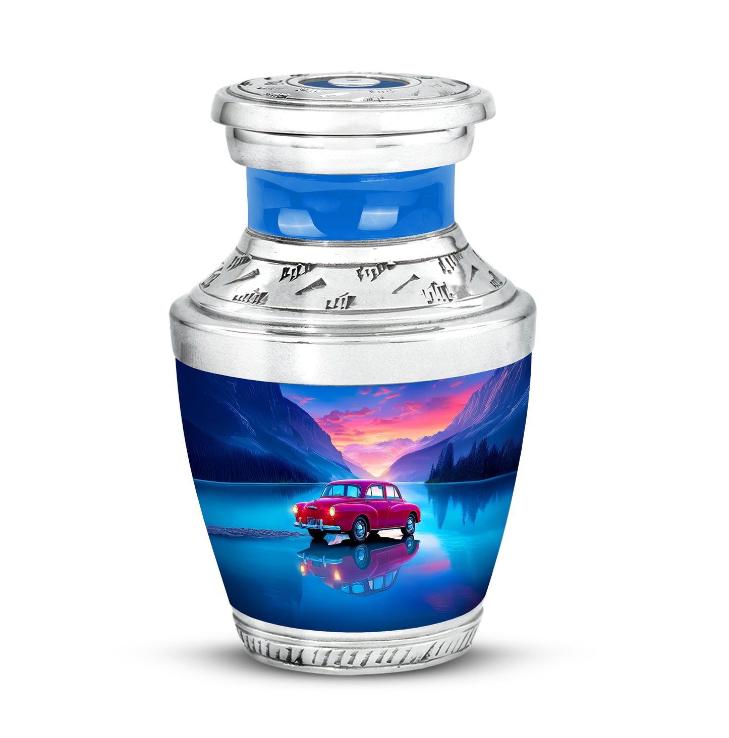 Timeless Blue Car Cremation Urn for Ashes - Yatskia