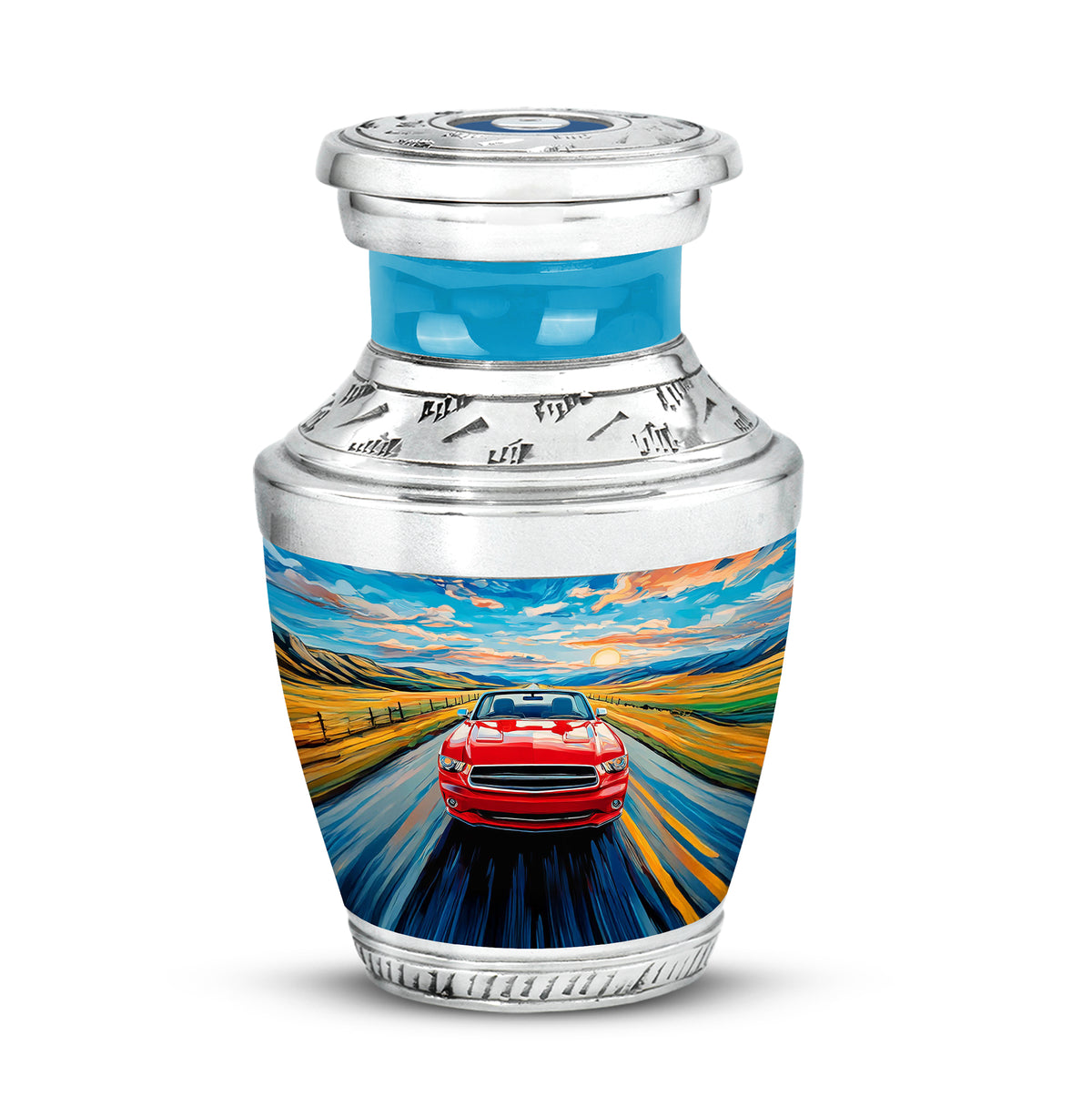 Radiant Car Memorial Cremation Urns - Blue - Yatskia
