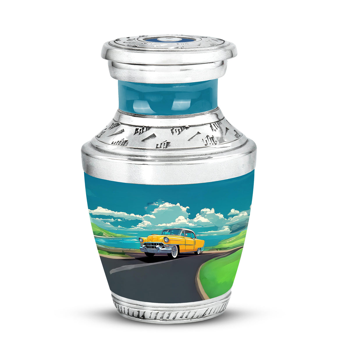 Personalized Teal Sovereign Car Cremation Urns for Human Ashes - Yatskia