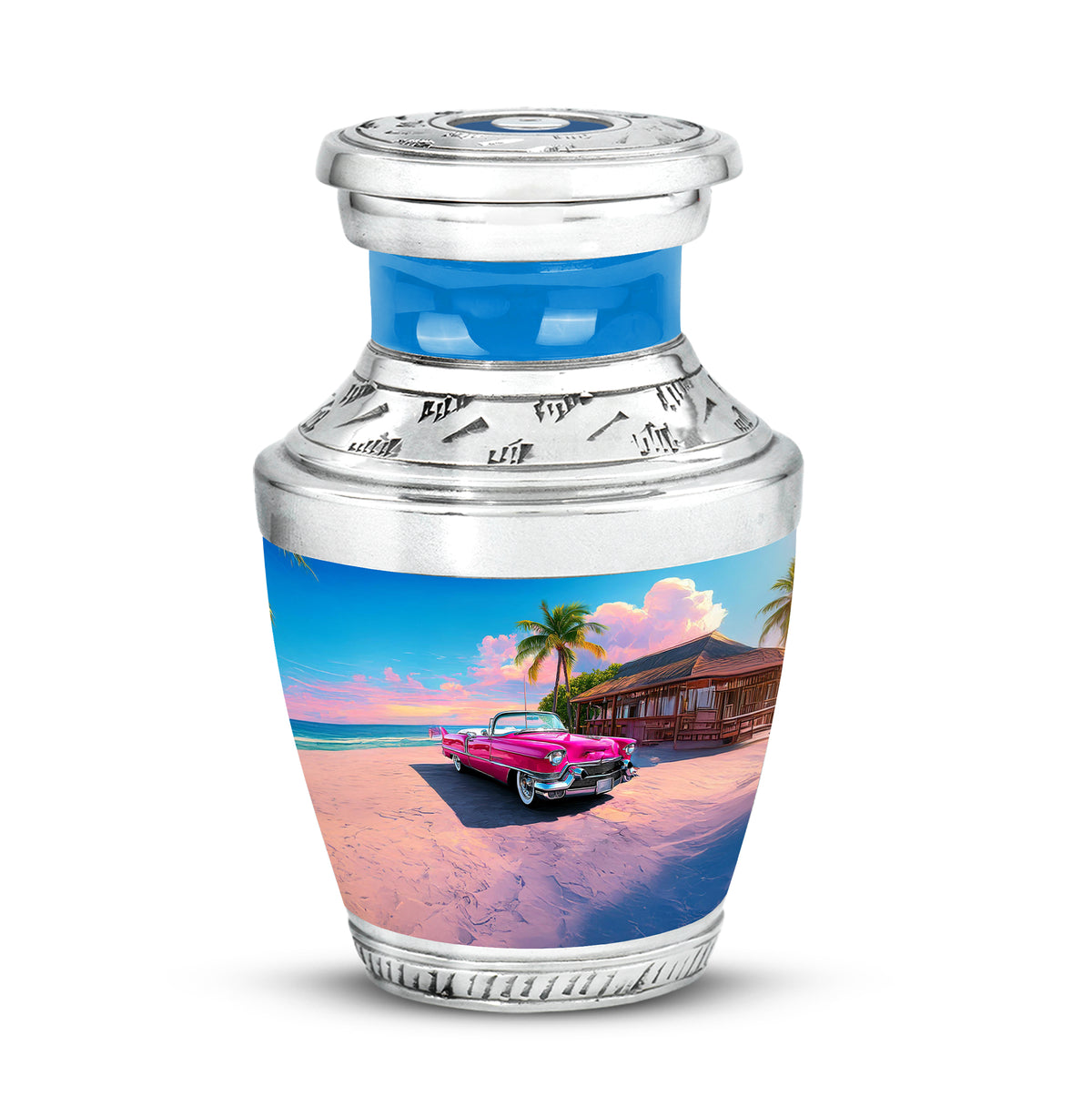 Stunning Blue Car Guardian Urn for Human Ashes - Yatskia