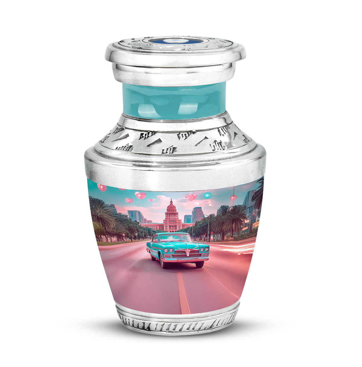 Teal Car Cremation Urns - Imperial Journey - Yatskia