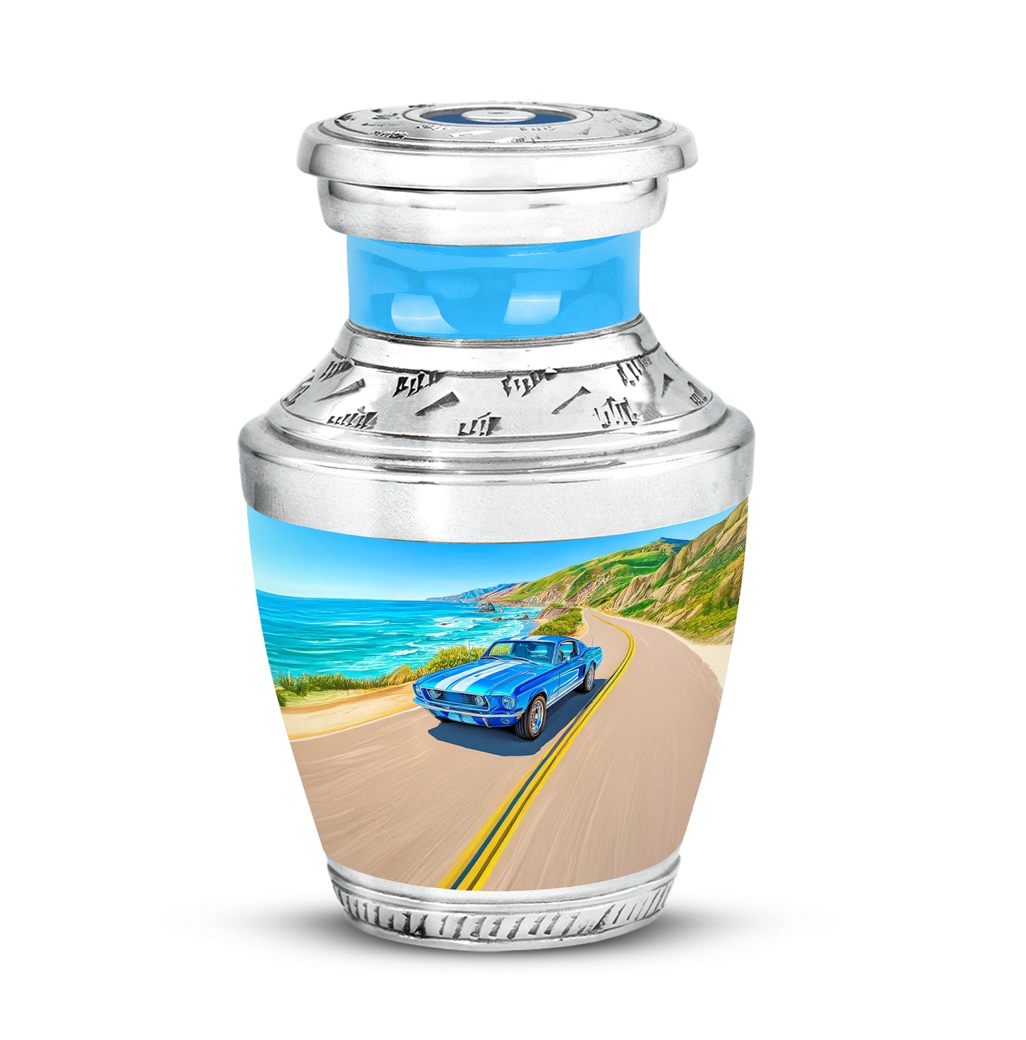 Personalized Blue Revered Car Cremation Urns for Human Ashes - Yatskia