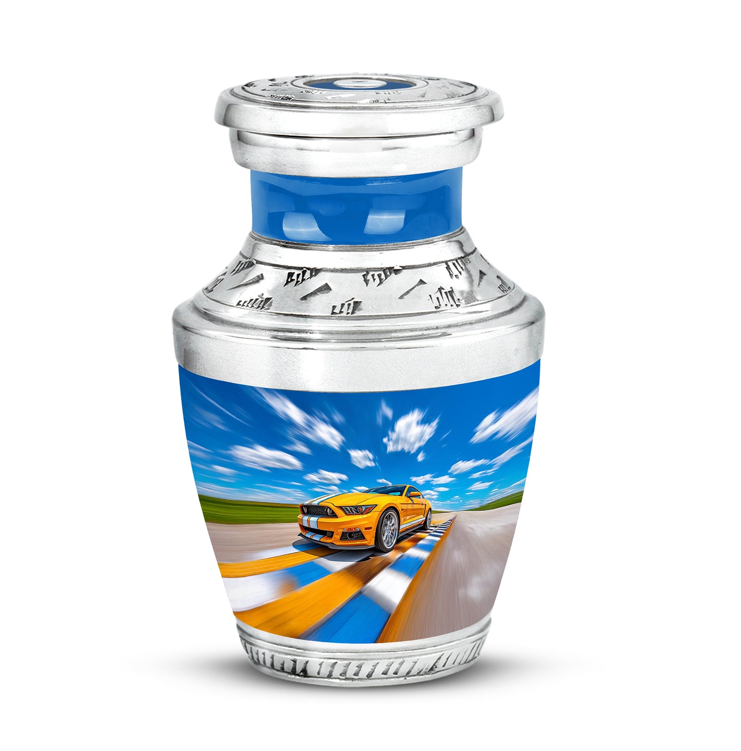 Timeless Blue Car Cremation Urn for Ashes - Yatskia
