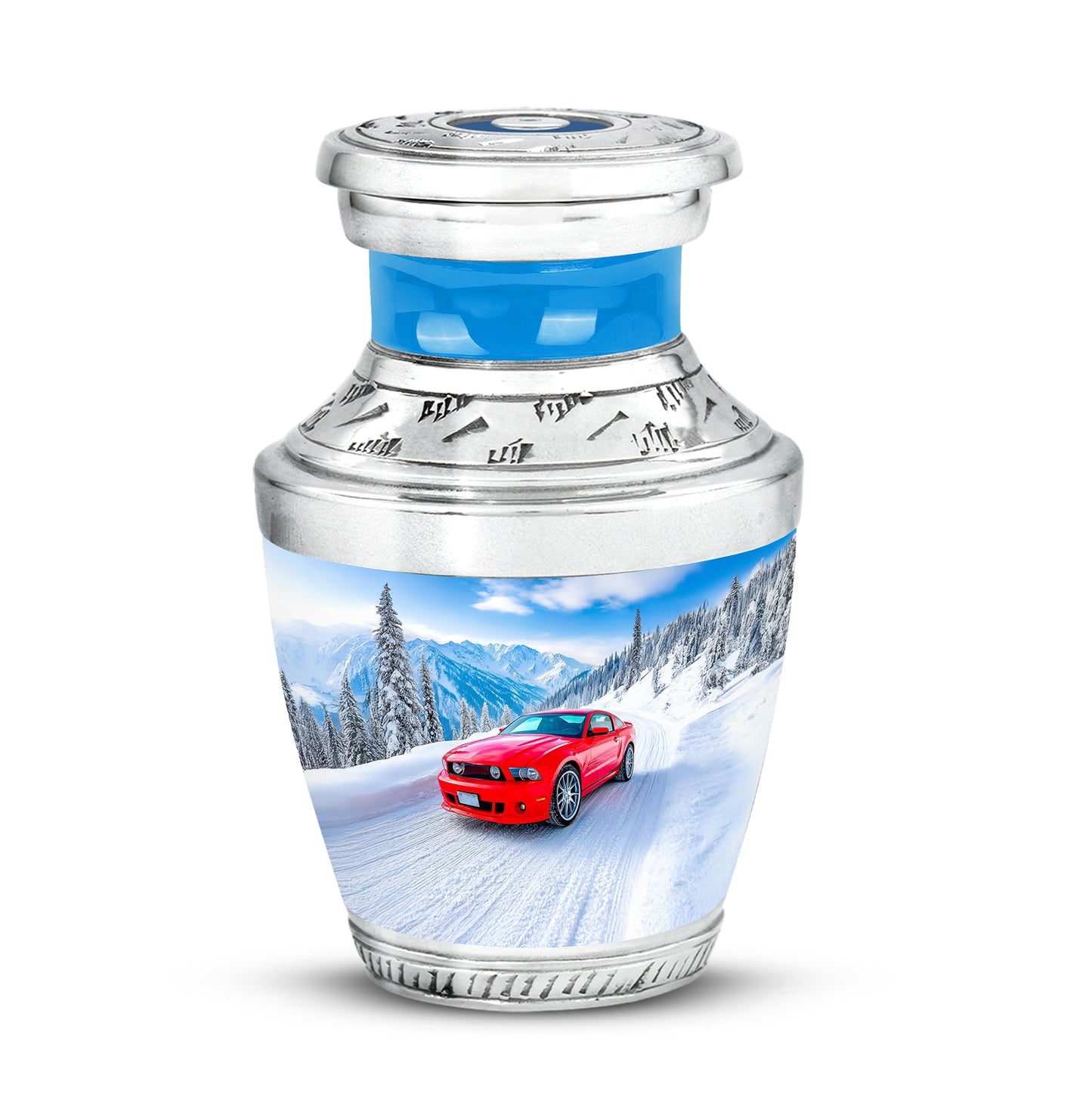 Blessed Car Cremation Urns for Human Ashes - Blue - Yatskia