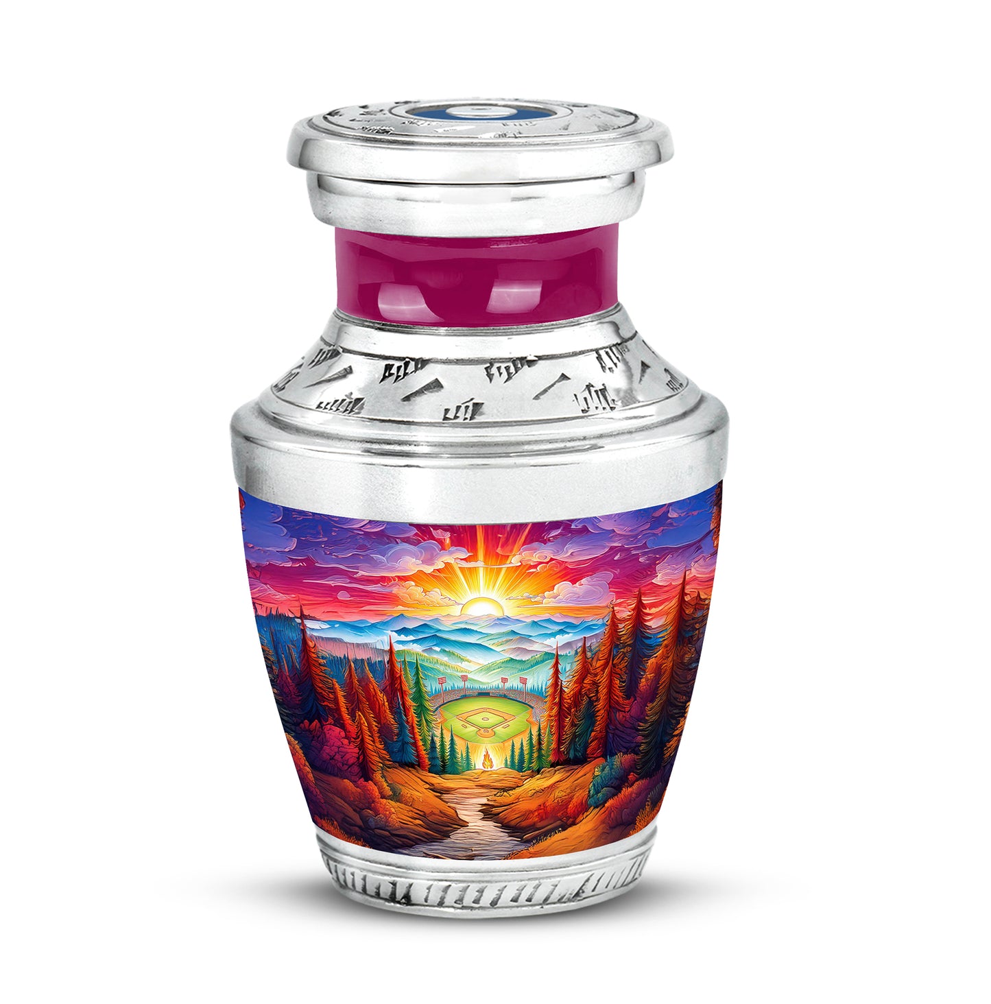 Personalized Baseball Cremation Urns - Eminent Red 10-inch, 200 cu in - Yatskia