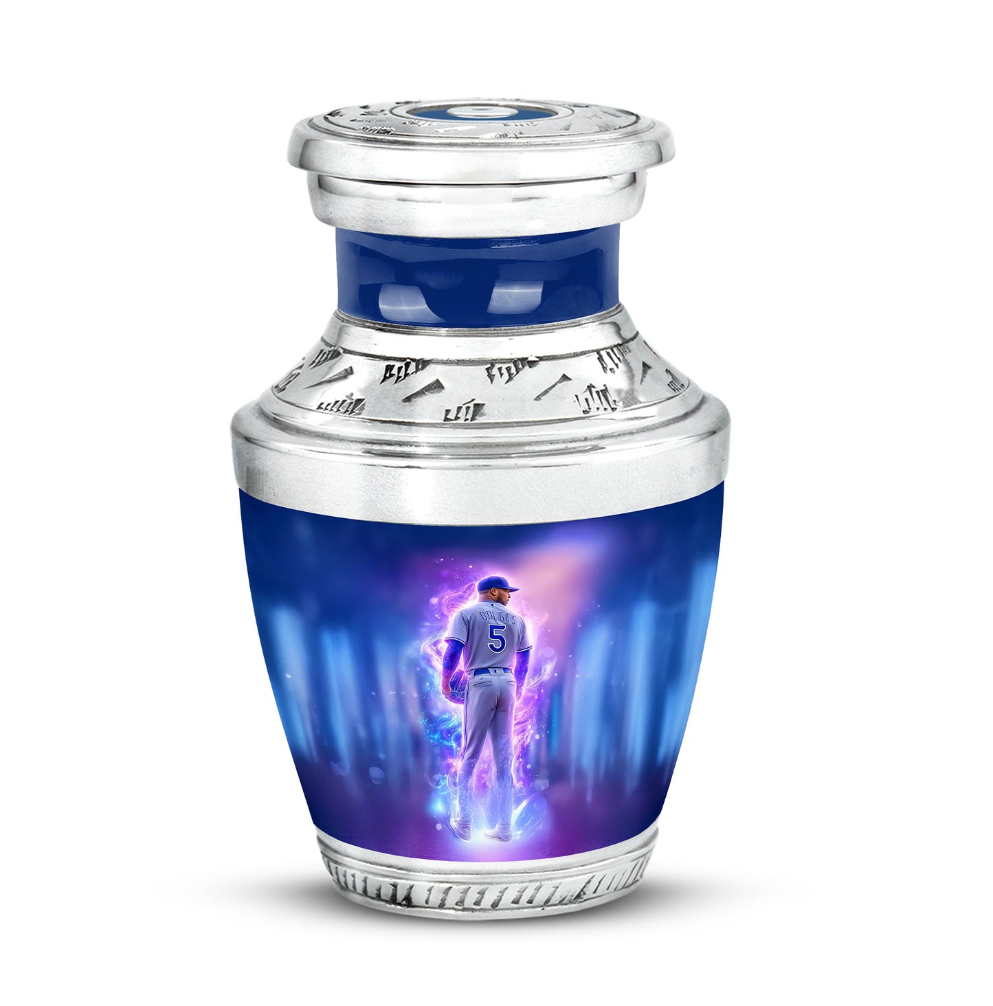 Personalized Blue Baseball Cremation Urns for Ashes - Enchanting 10-inch - Yatskia