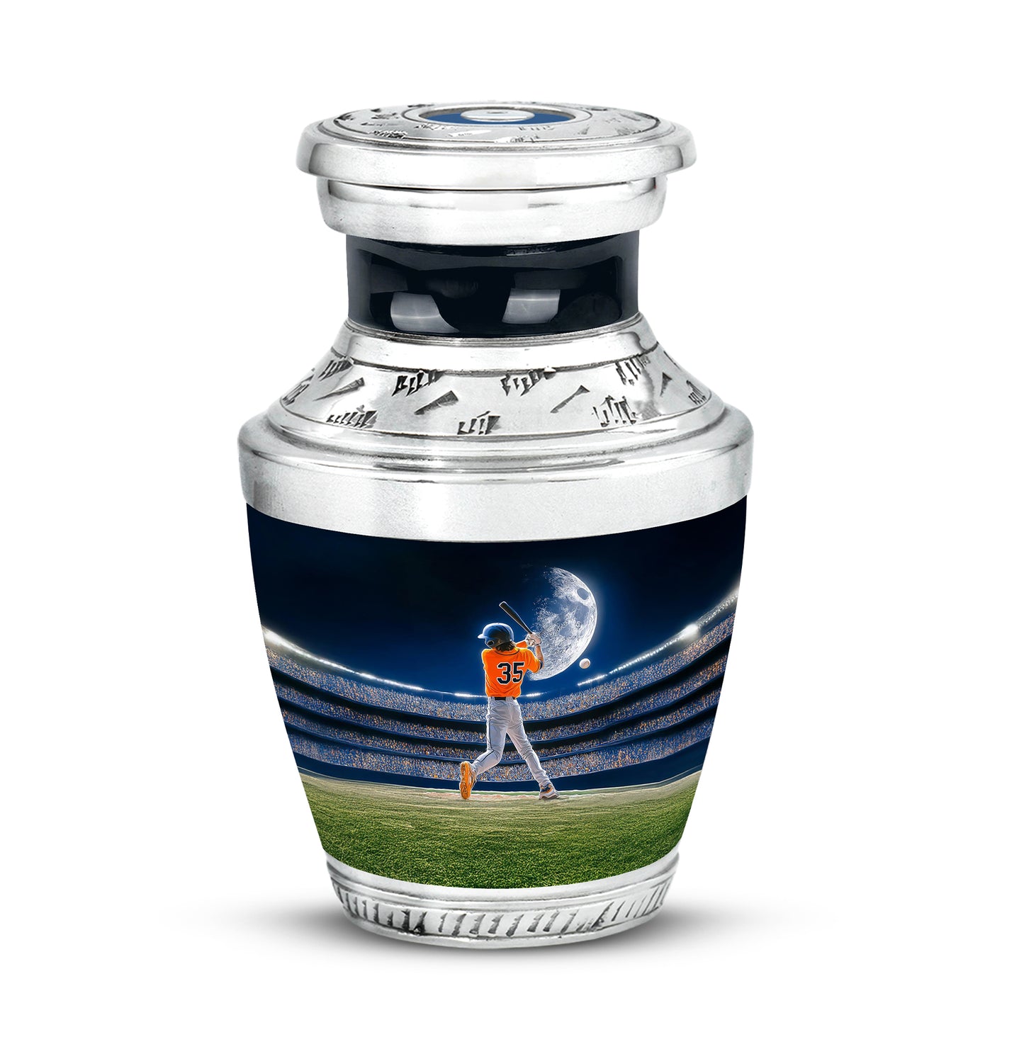 Everlasting Blue Baseball Sentinel Urn for Human Ashes - 10-inch, 200 cu in - Yatskia