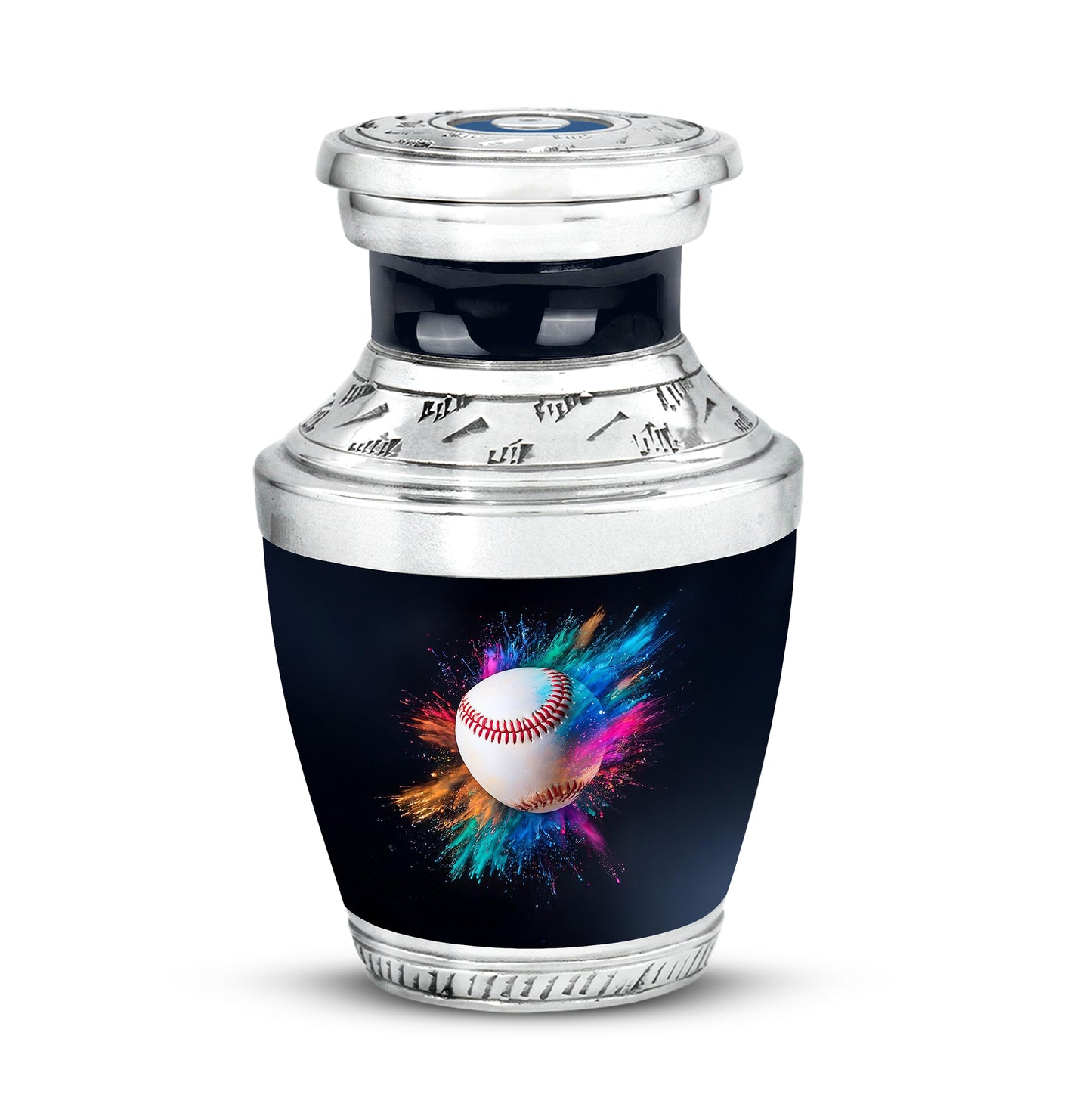 Distinguished Black Baseball Cremation Urn for Ashes - 10-inch, 200 cu in - Yatskia