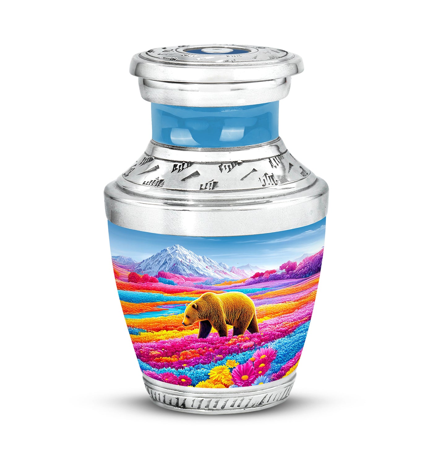 Timeless Blue Bear Cremation Urn for Ashes - 10-inch, 200 cu in - Yatskia