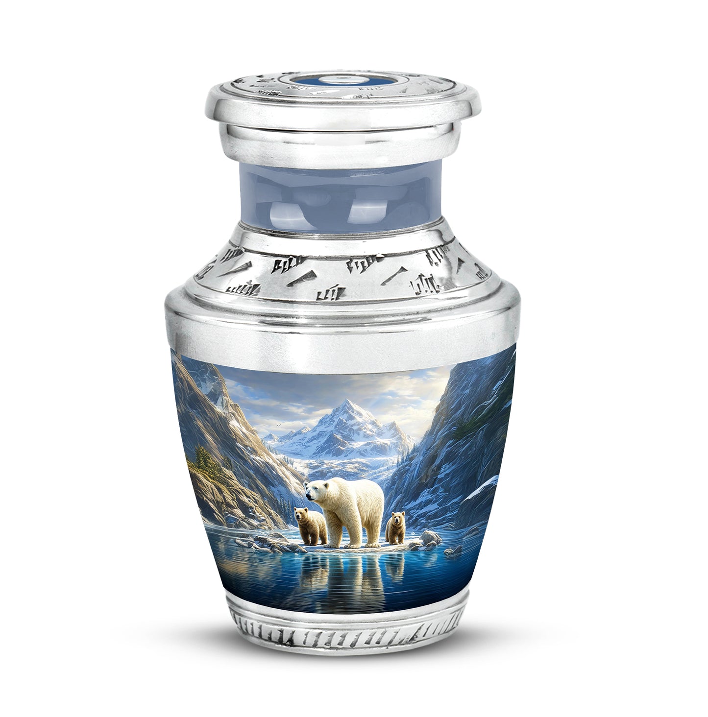 Inspiring Blue Bear Journey Urn for Human Ashes - 10-inch, 200 cu in - Yatskia