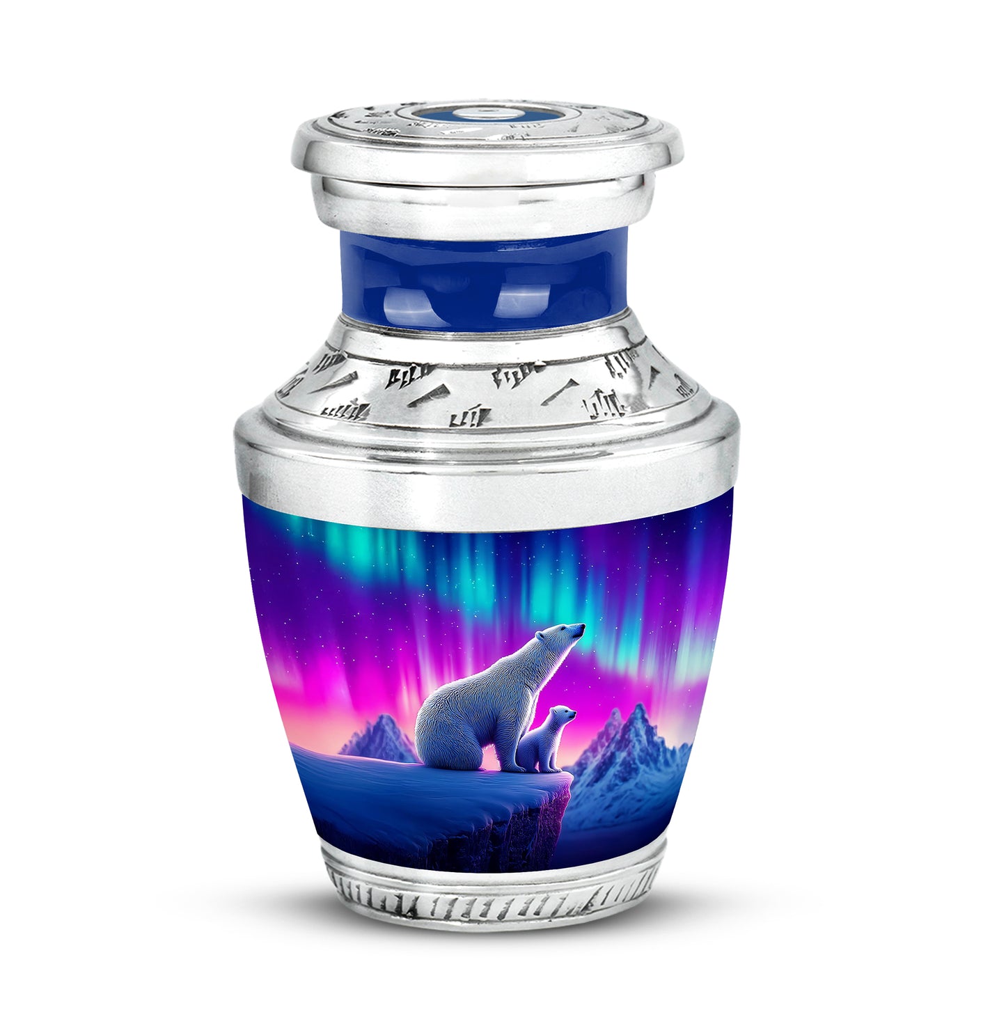 Timeless Blue Bear Cremation Urn for Ashes - 10-inch, 200 cu in - Yatskia