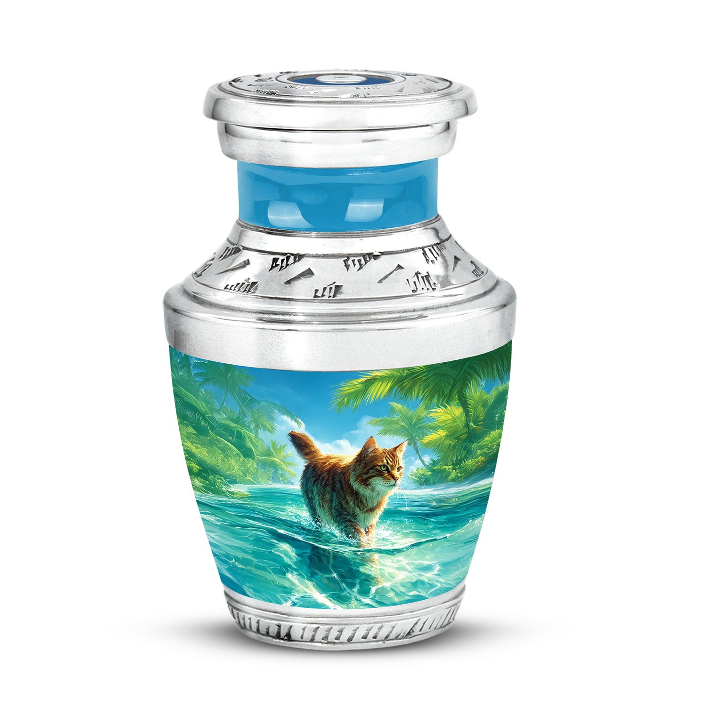 Divine Blue Cat Cremation Urn for Ashes - Yatskia