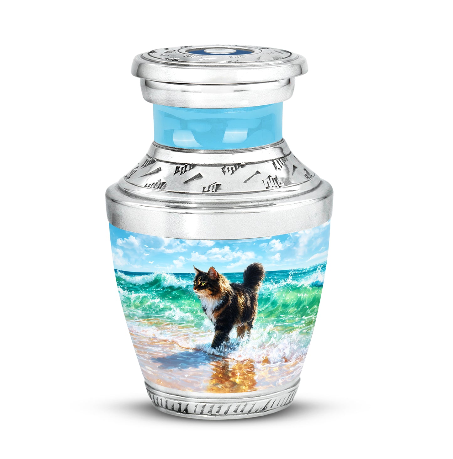 Blue Venerable Cat Cremation Urns for Human Ashes - Yatskia
