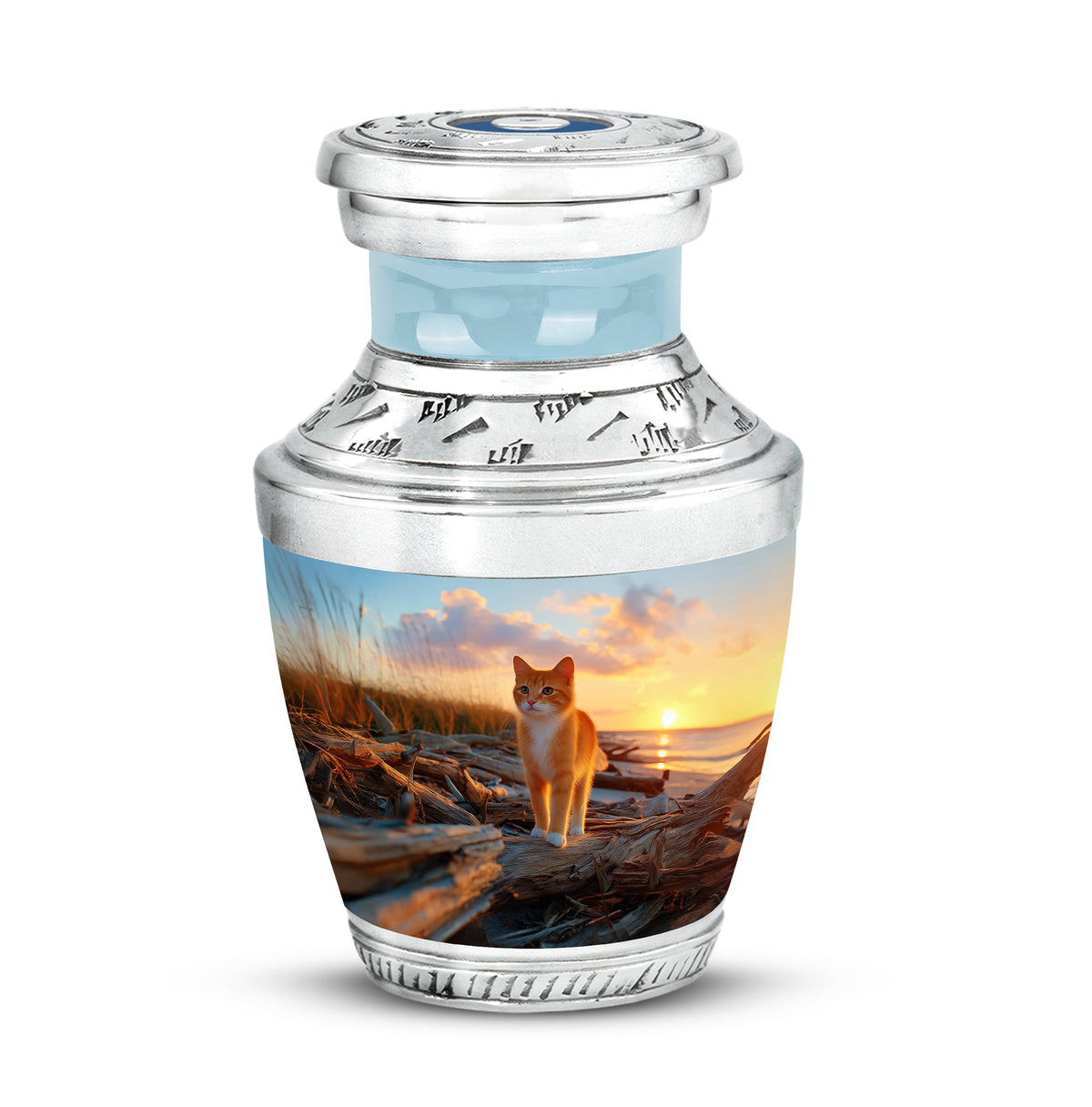 Timeless Blue Cat Cremation Urn for Ashes - Yatskia